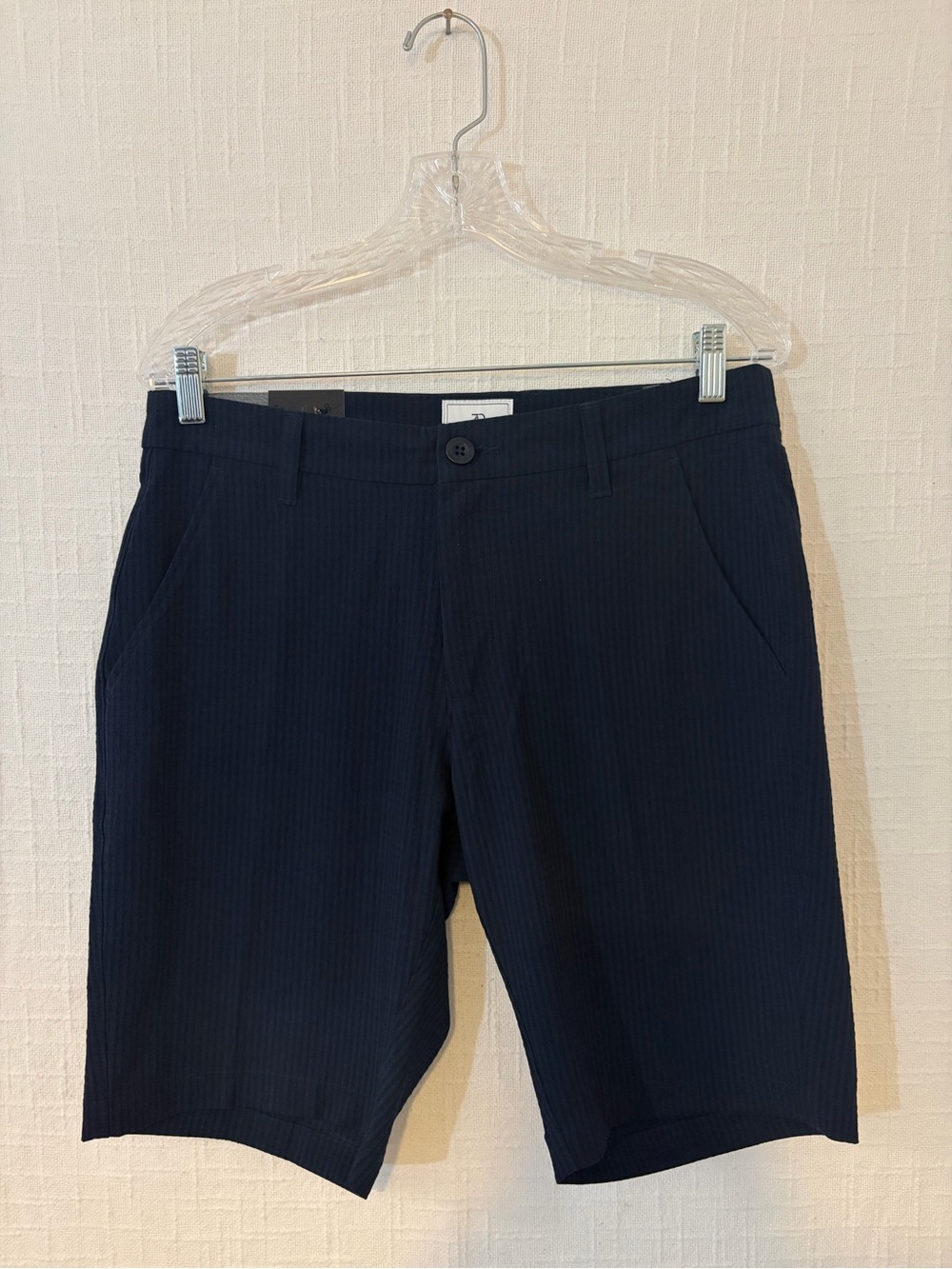 7DIAMONDS La Jolla Seersucker Stripe Chino Shorts Blue Relaxed Stretch